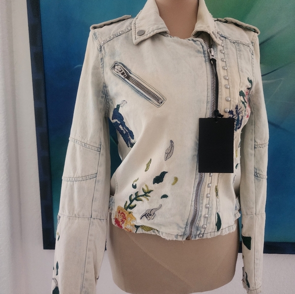 BLANK NYC | Foral Embroidered / Studded Women's Jacket - Picture 13 of 16